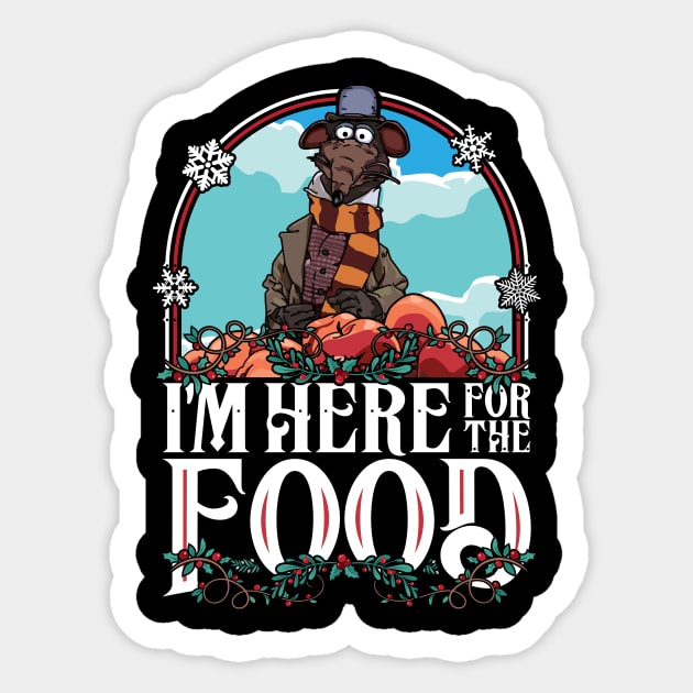 Muppet Christmas Carol Here For The Food Sticker by RetroReview